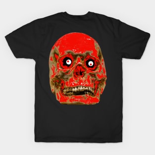 Halloween Red Human Skull T-Shirt